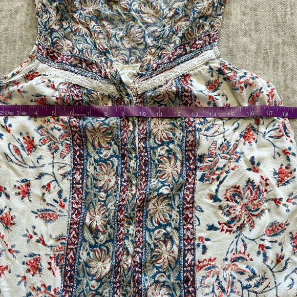 Lucky Brand Floral Print Button Front Bohemian Tank, Size S - Picture 6 of 7